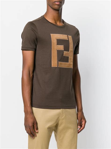 fendi logo shirt mens ff